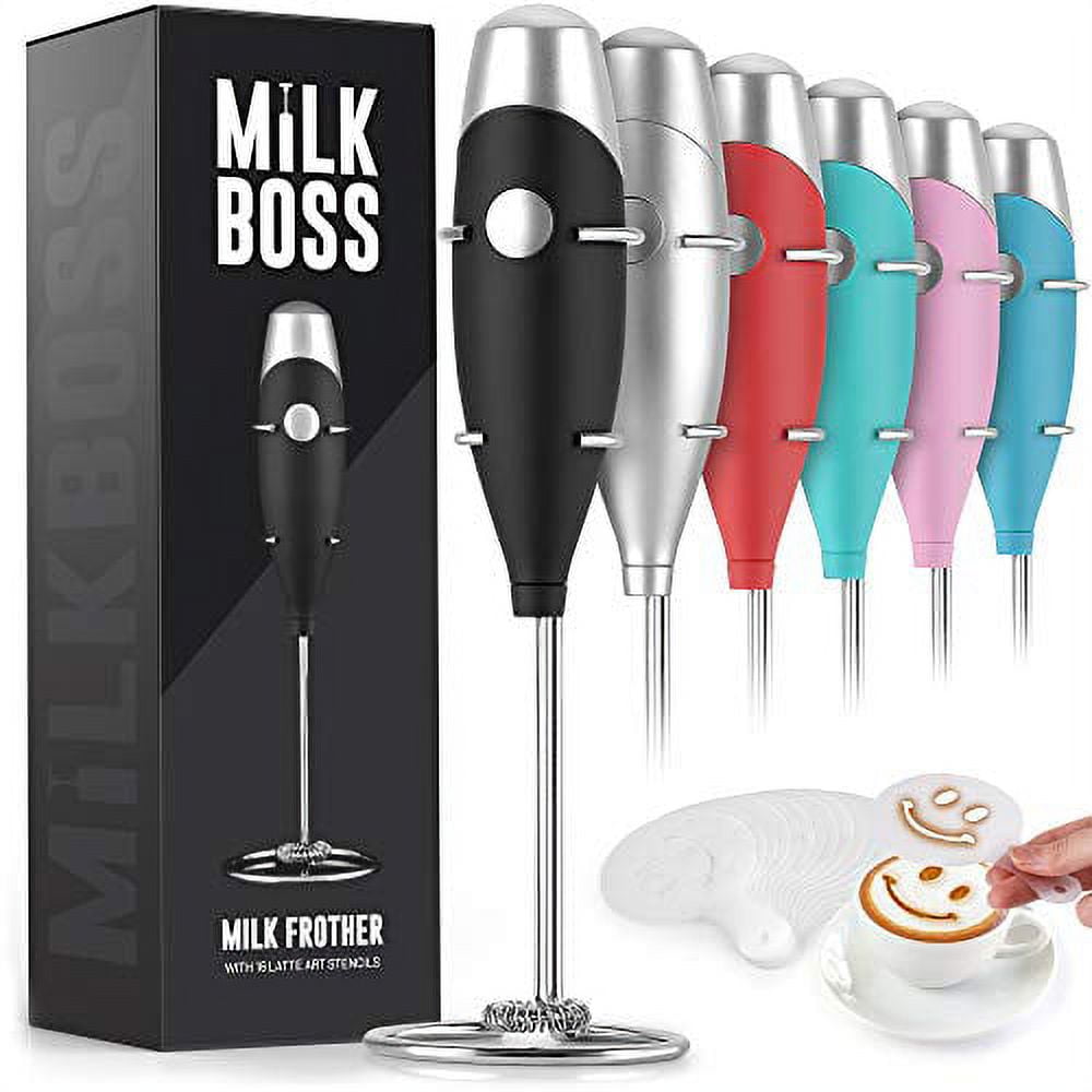 Zulay Kitchen MILK BOSS Milk Frother With Stand - Ruby Red, 1