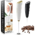 thumbnail image 1 of Zulay Kitchen Milk Frother Handheld Easy-to-Grip Hand Mixer Electric - Twister-Design White/Gold, 1 of 7