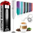 thumbnail image 1 of Zulay Kitchen Milk Frother for Coffee Portable & Compact Handheld Travel Milk Foamer (White), 1 of 8
