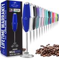 thumbnail image 1 of Zulay Kitchen Milk Frother for Lattes Upgraded Holster Stand Foam Maker Stainless Steel - Deep Blue, 1 of 6