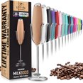 thumbnail image 1 of Zulay Kitchen Milk Frother for Lattes Upgraded Holster Stand Foam Maker Stainless Steel - Maple, 1 of 6
