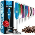 thumbnail image 1 of Zulay Kitchen Milk Frother with Stand Handheld Electric Whisk for Coffee Latte and Matcha Blue I Love Coffee, 1 of 8