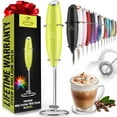 thumbnail image 1 of Zulay Kitchen Milk Frother with Stand Handheld Electric Whisk for Coffee Latte and Matcha Sunshine, 1 of 8