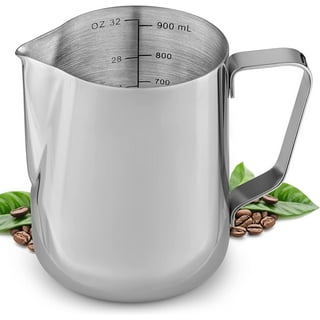 Milk Frothing Pitcher 32oz,Espresso Steaming Pitcher 32oz,Espresso Machine  Accessories,Milk Frother Cup 32oz,Milk Coffee Cappuccino Latte  Art,Stainless Steel Jug - Kitchen Parts America
