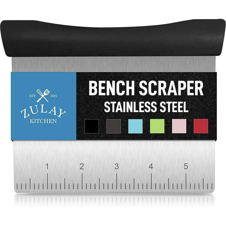 Zulay Kitchen Multi-purpose Stainless Steel Bench Scraper & Chopper Quick &  Easy Perfect Cuts Black 