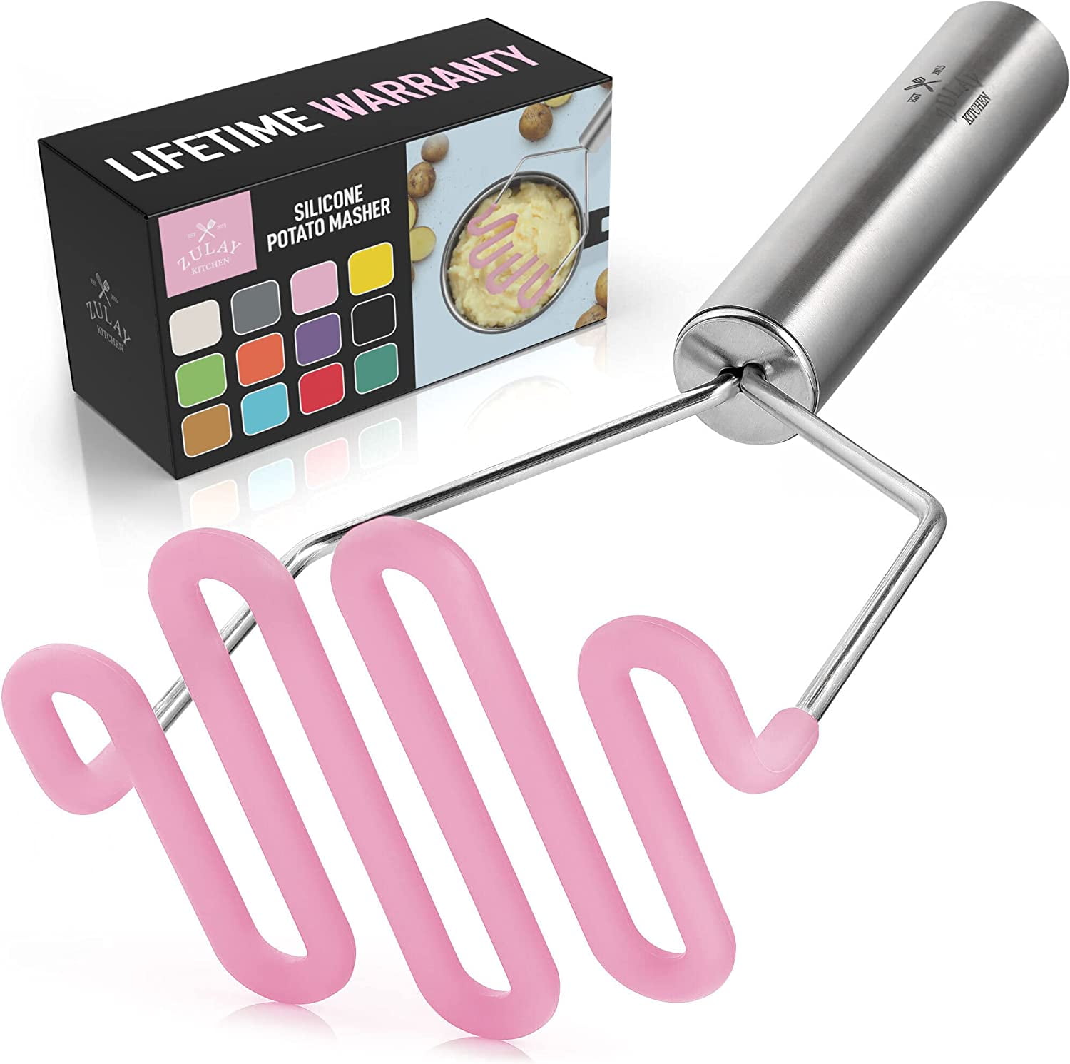 Zulay Kitchen NonScratch Potato Masher Kitchen Tool Durable