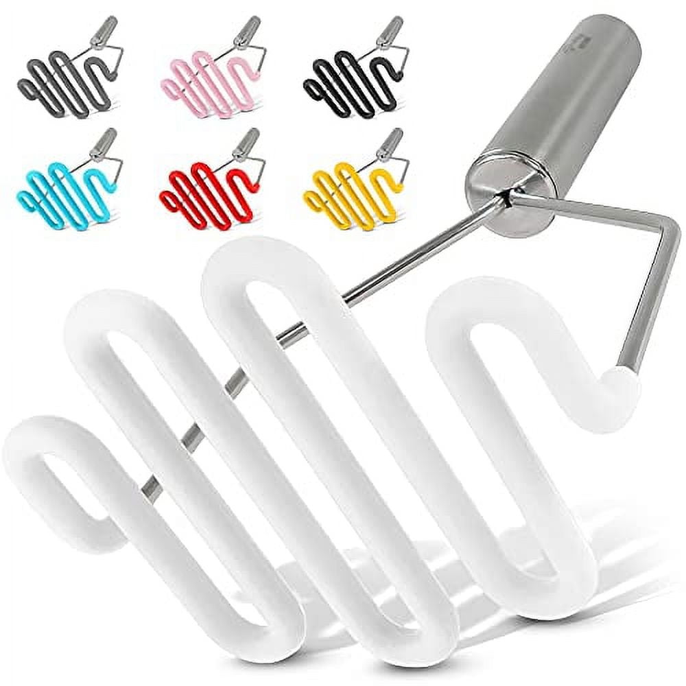 Zulay Kitchen Non-Scratch Potato Masher Kitchen Tool - Durable Stainless  Steel Wrapped In Premium Silicone Mashed Potatoes Masher - White 