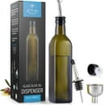 thumbnail image 1 of Zulay Kitchen Olive Oil Bottle Dispenser with Pour Spout Funnel and Cork 8 pc Set 17 oz Brown Glass, 1 of 7