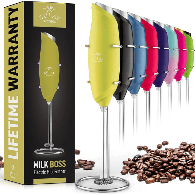 Zulay Kitchen Milk Frother for Coffee EasyUse Handheld