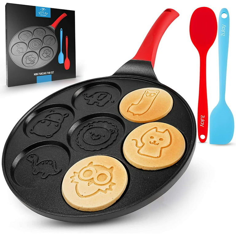  EJOYWAY Pancake Pan for Kids, Pancake Pan Nonstick, Mini Pancakes  Maker, Pancake Griddle Crepe Maker Animal Pancake Mold Nonstick Pancakes  with 7 Unique Cute Animal,Blue: Home & Kitchen