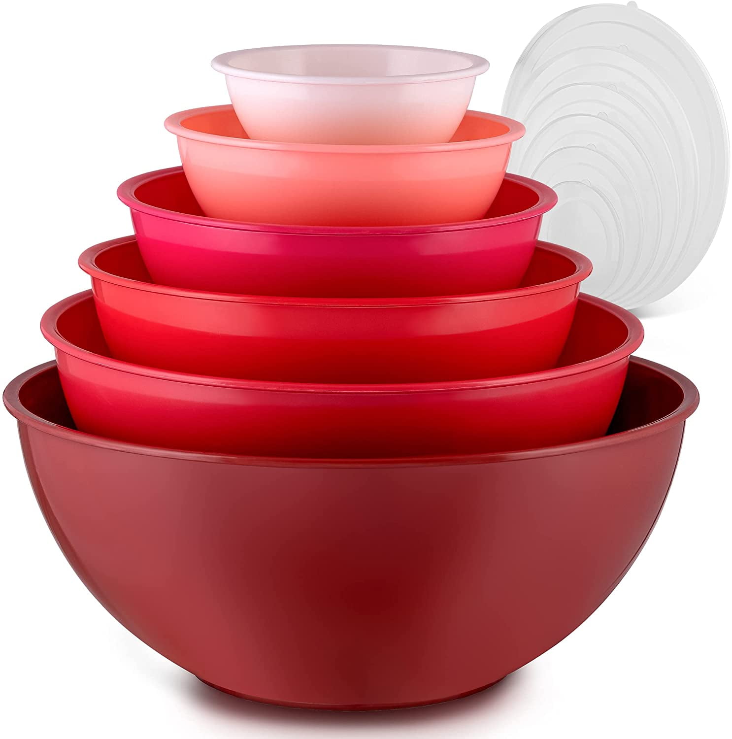 Zulay Kitchen Plastic Mixing Bowls With Lids 12 Piece Set 6 Prep Bowls