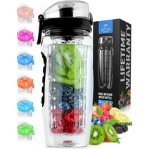 Zulay Kitchen Portable Water Bottle with Fruit Infuser 34 oz - Black