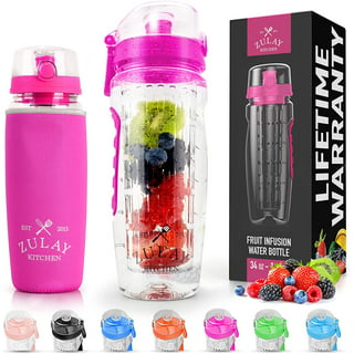 Fruit Water Filter Bottle 800Ml Sports Water Bottle with Removable Fruit  Strainer Flip-Top Lid for Fitness Camping Outdoor Enthusiasts