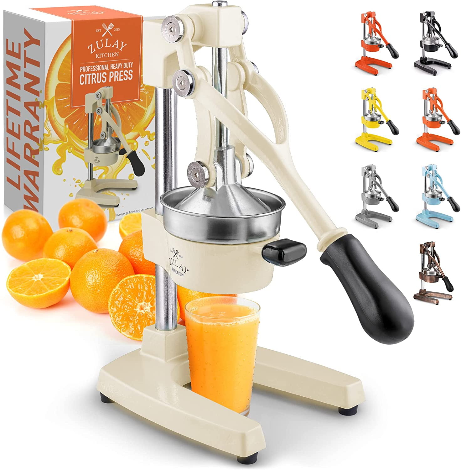 Zulay Professional Citrus Juicer - Manual Citrus Press and Orange Squeezer - Metal Lemon Squeezer