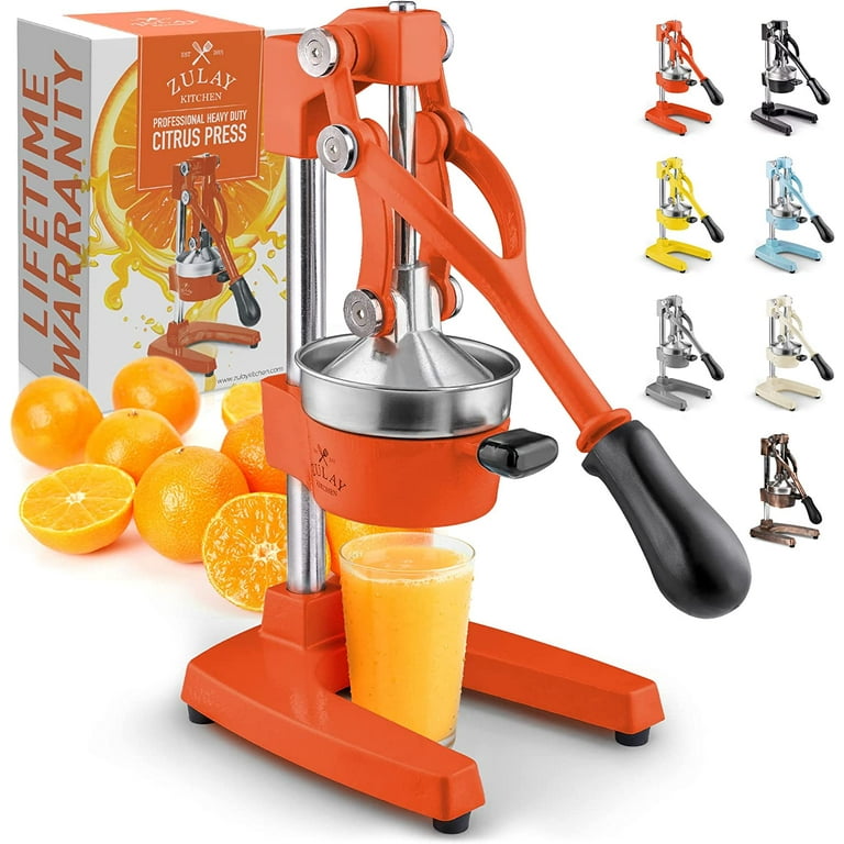 Hand Press Juicer Machine Lemon Squeezer Stainless Steel Heavy Duty  Commercial Grade Juice Extractor Maker Manual Orange Juicer for Kitchen Red  