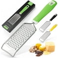 thumbnail image 1 of Zulay Kitchen Professional Stainless Steel Flat Handheld Cheese Grater - Green, 1 of 7