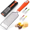 thumbnail image 1 of Zulay Kitchen Professional Stainless Steel Flat Handheld Cheese Grater - Orange, 1 of 7