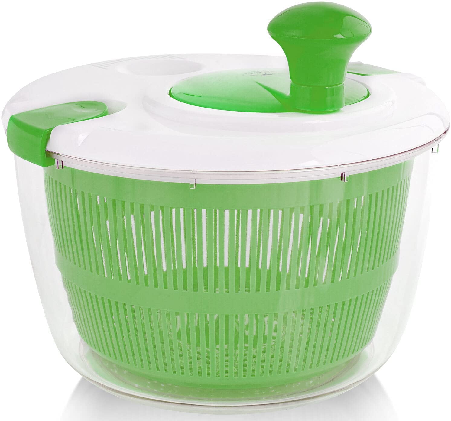 Uptyia Salad Spinner Large 5L Capacity,Fruit Cleaner Manual Lettuce Spinner  With Secure Lid Lock,Green 