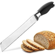 Zulay Kitchen  Serrated Bread Knife Black