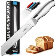 Zulay Kitchen Serrated Bread Knife - Stainless Steel Bread Cutter, 8-inch Blade with 5-inch Handle