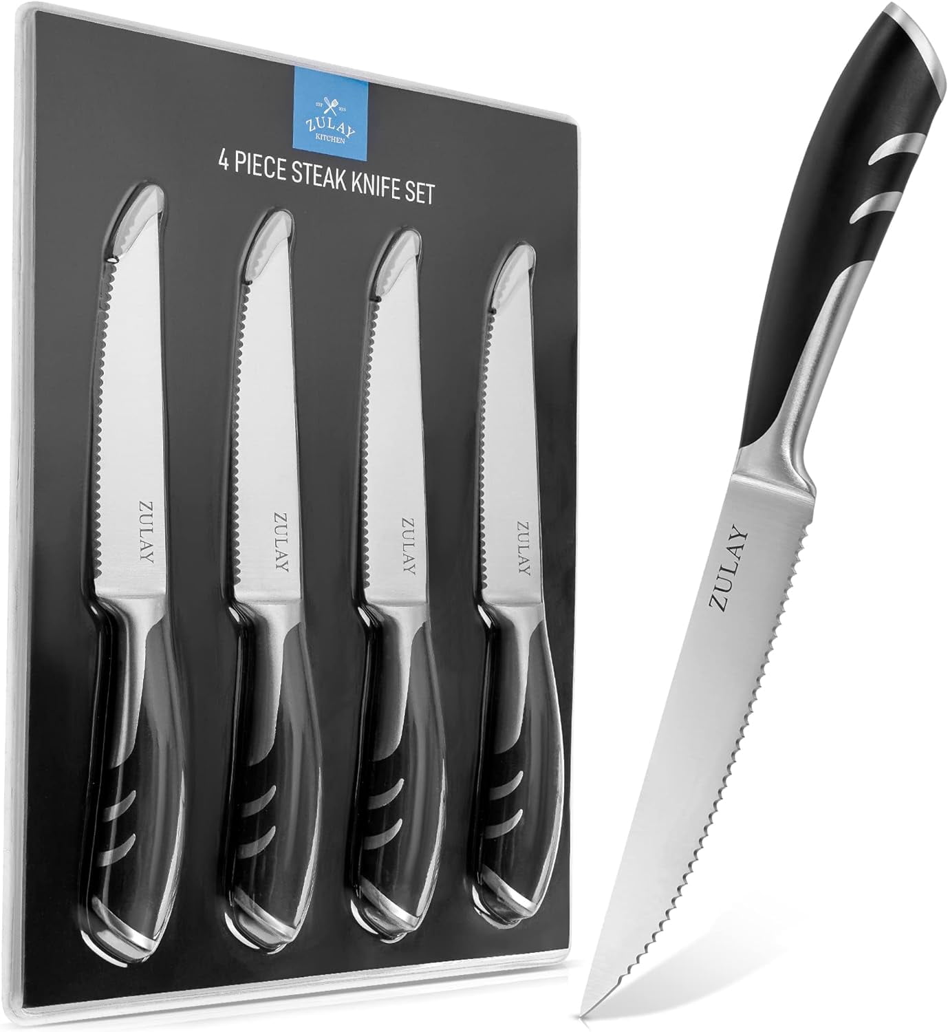 Zulay Kitchen Steak Knives Set of 4 - 5 Inch, 4 - Food 4 Less