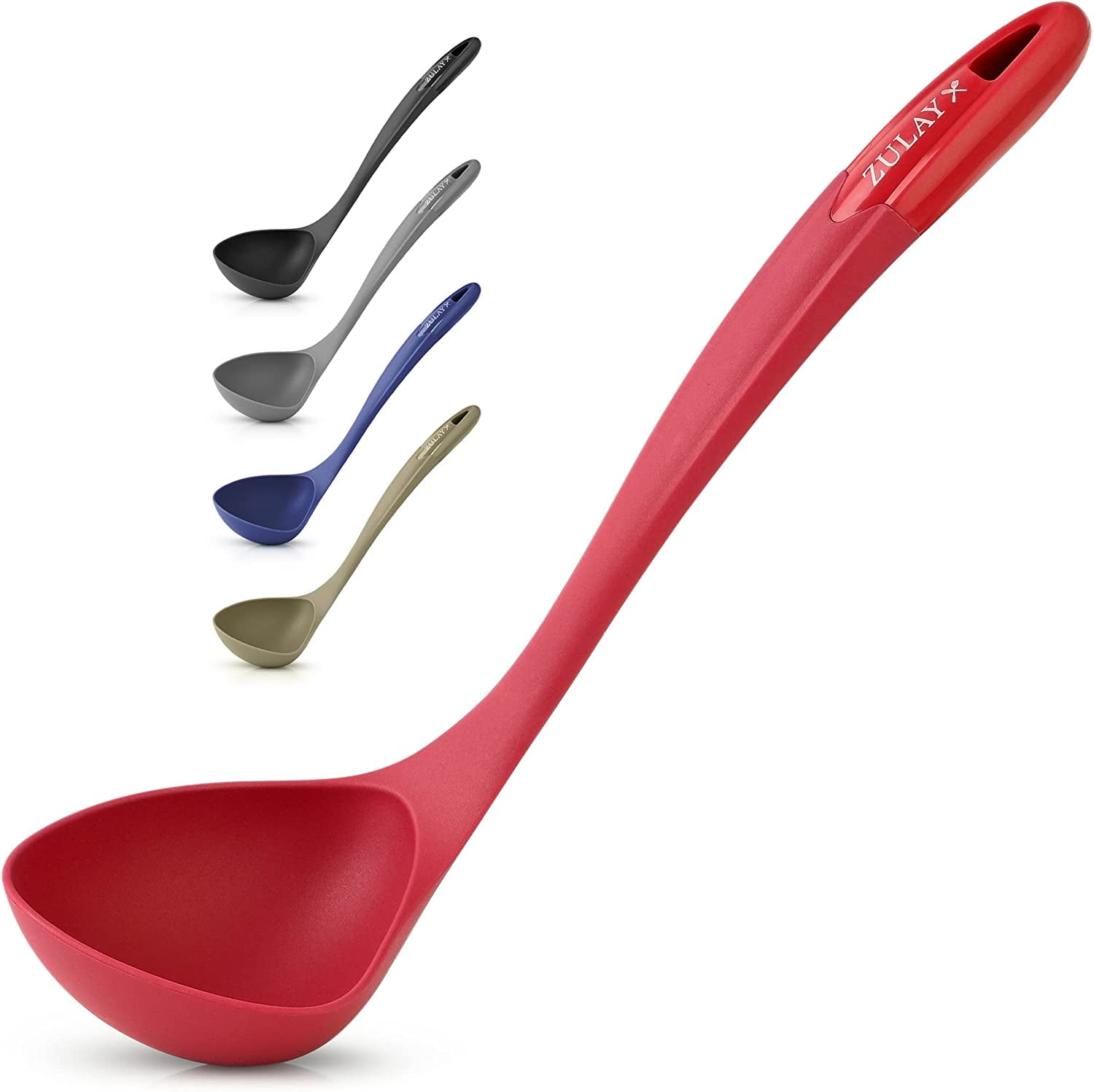 13 inch Silicone Soup Ladle for Kitchen, Cooking | U-Taste Red