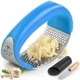 Zulay Kitchen Stainless Steel Garlic Press Rocker Set Garlic Mincer Crusher Blue