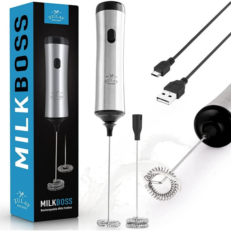 Zulay Kitchen MILK BOSS Milk Frother With Stand - Silver, 1