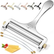 Zulay Kitchen Wire Cheese Slicer with Adjustable Thickness Stainless Steel -  2 Extra Wires Included - Silver