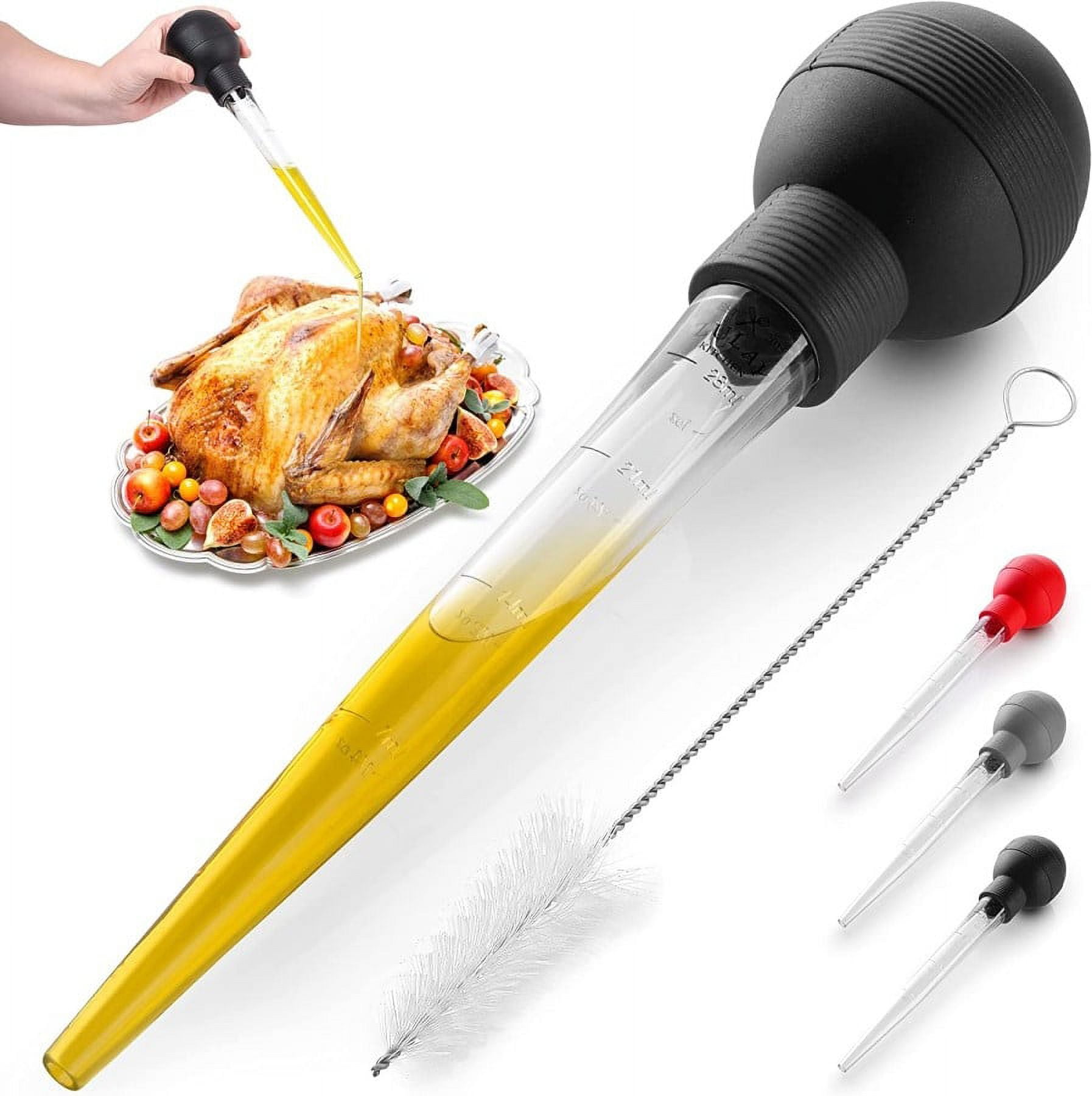 Zulay (Large) Turkey Baster With Cleaning Brush Food Grade Syringe