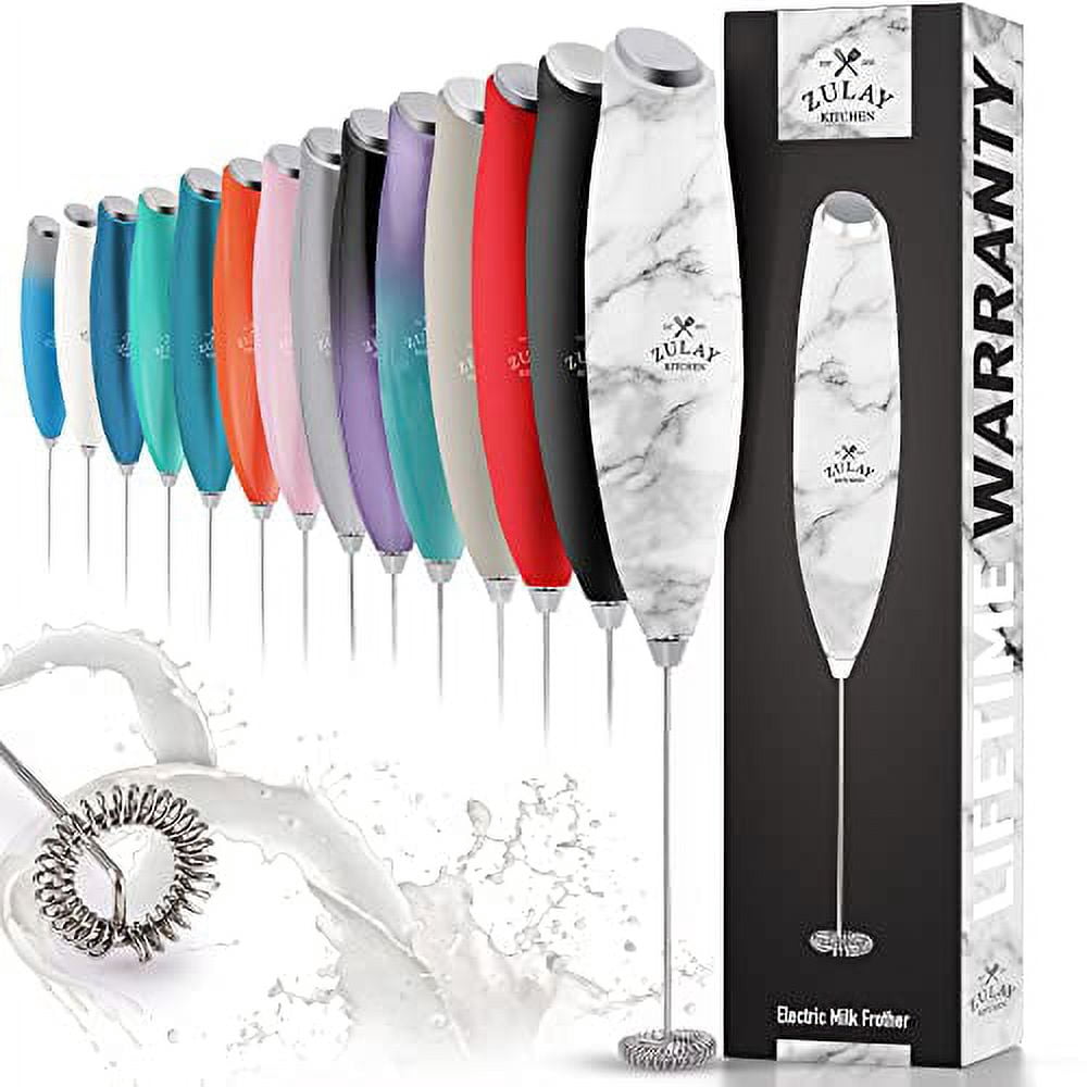 Zulay Milk Frother for Coffee with Upgraded Titanium Motor Handheld Frother Whisk, Milk Foamer