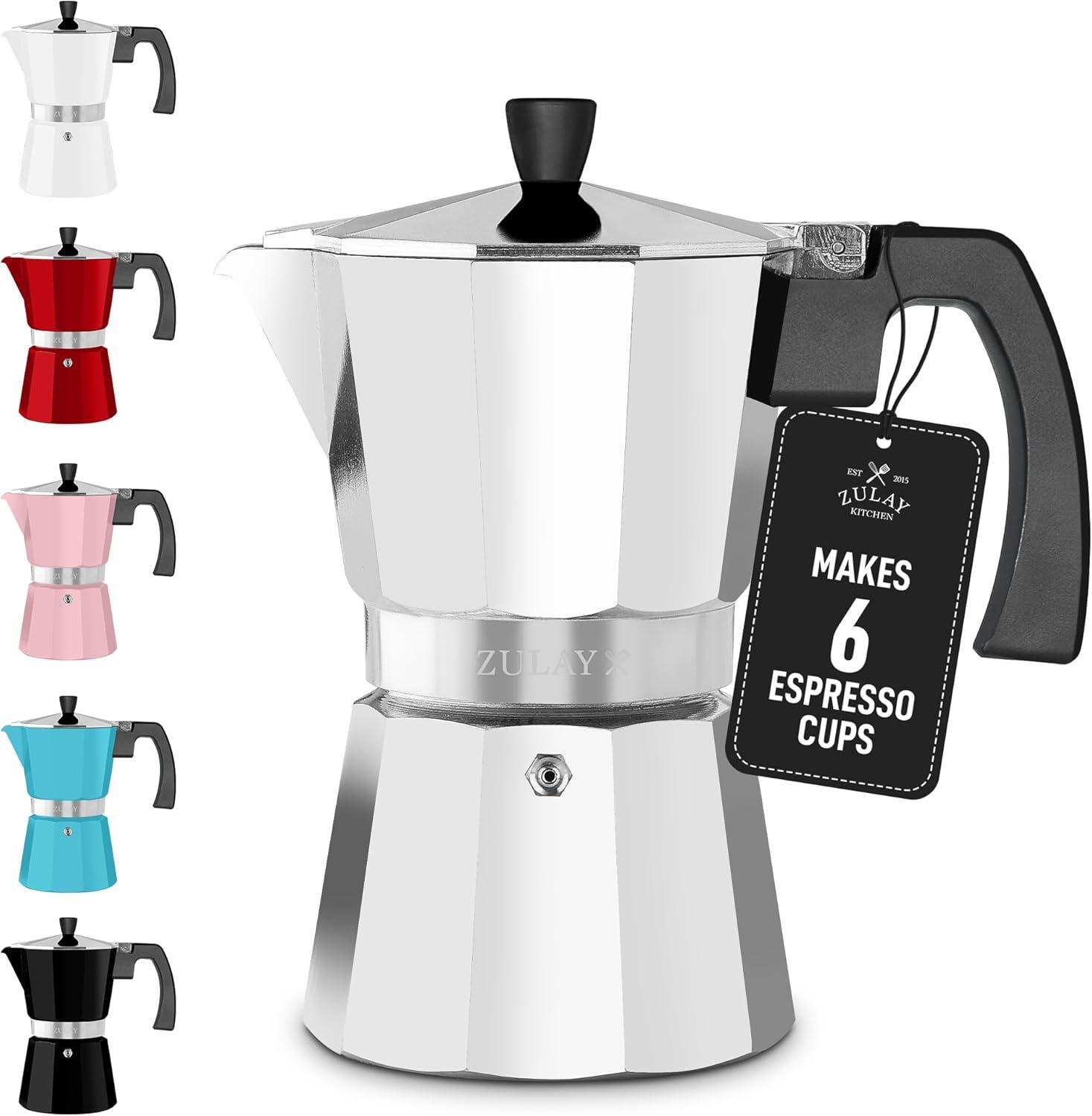 Zulay Moka Pot Espresso Stovetop Coffee Maker - Leak-Proof, aluminum ...