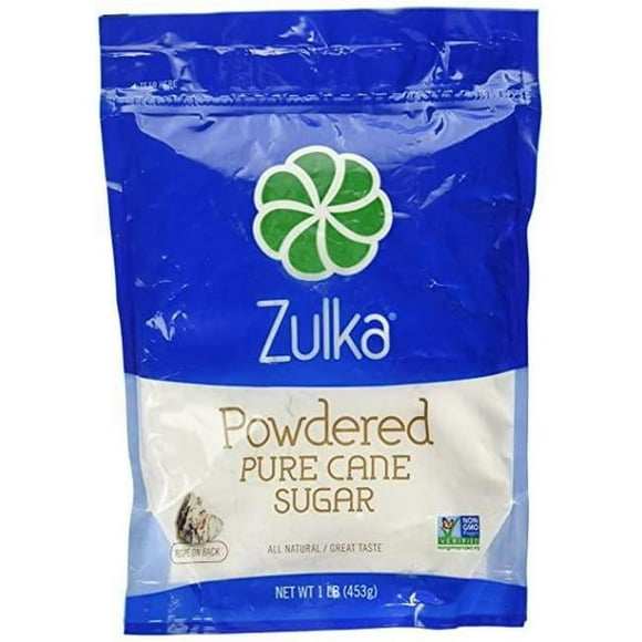 Zulka 661440001110 1 lbs Powdered Pure Cane Sugar