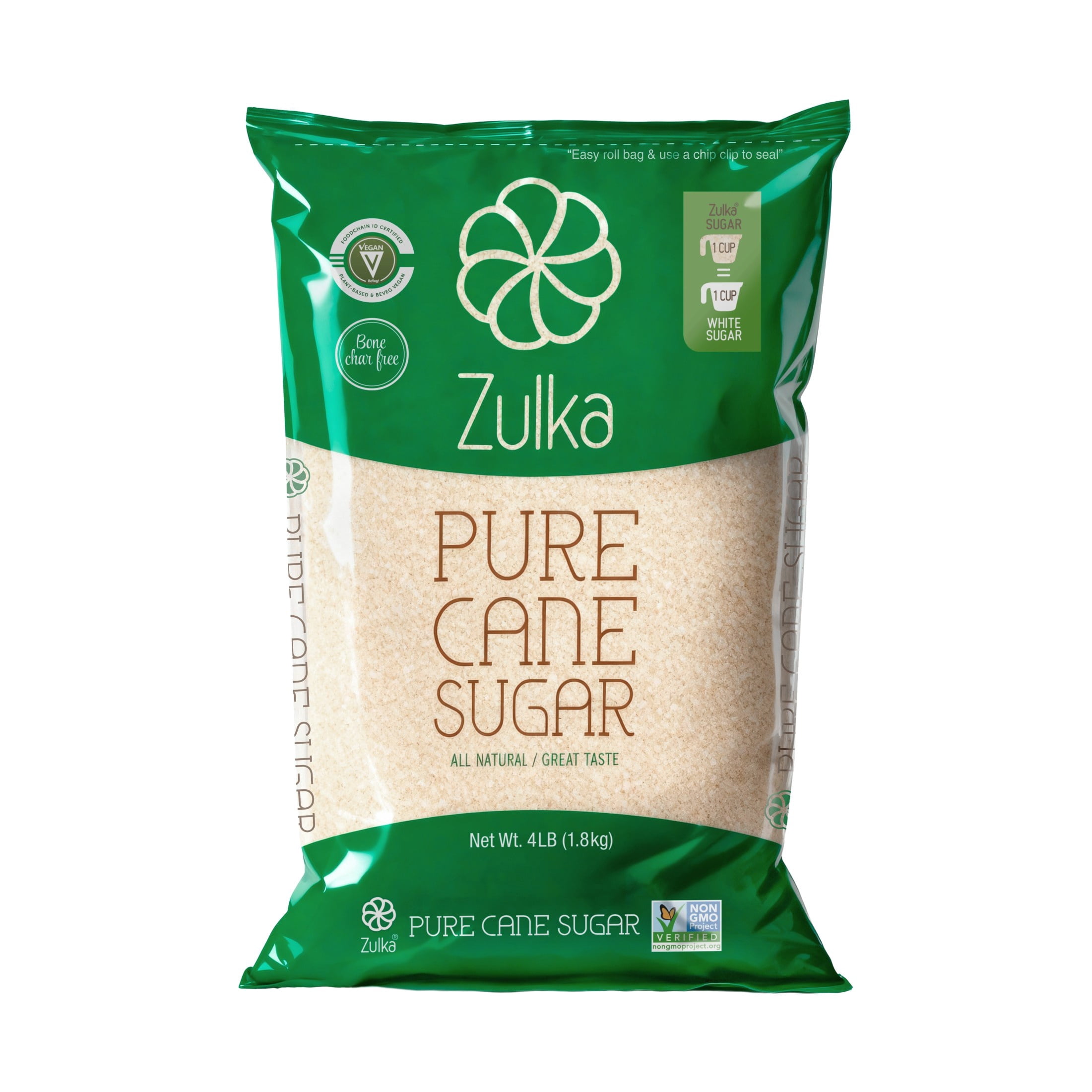 Zulka Pure Cane Sugar 4 lb Granulated Sugar - Walmart.com
