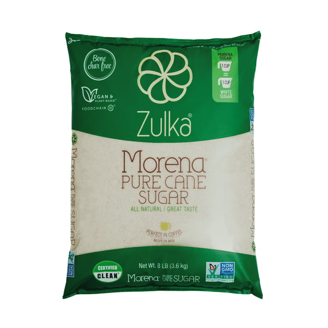 Zulka Pure Cane Sugar,  8 lb,  Vegan & Plant Based and Non GMO