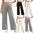 thumbnail image 1 of Zulora Maternity Over Bump High Waist Straight Leg Pants, Soft Stretch Breathable Casual Pregnancy Full Length Trousers, 1 of 8