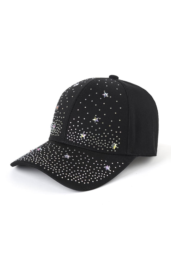 Women Rhinestone Bling Baseball Cap for Party Festival Fashion
