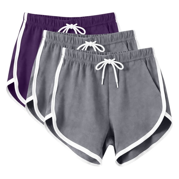 Zulora Women's Athletic Shorts with Contrast Piping and Drawstring Waist