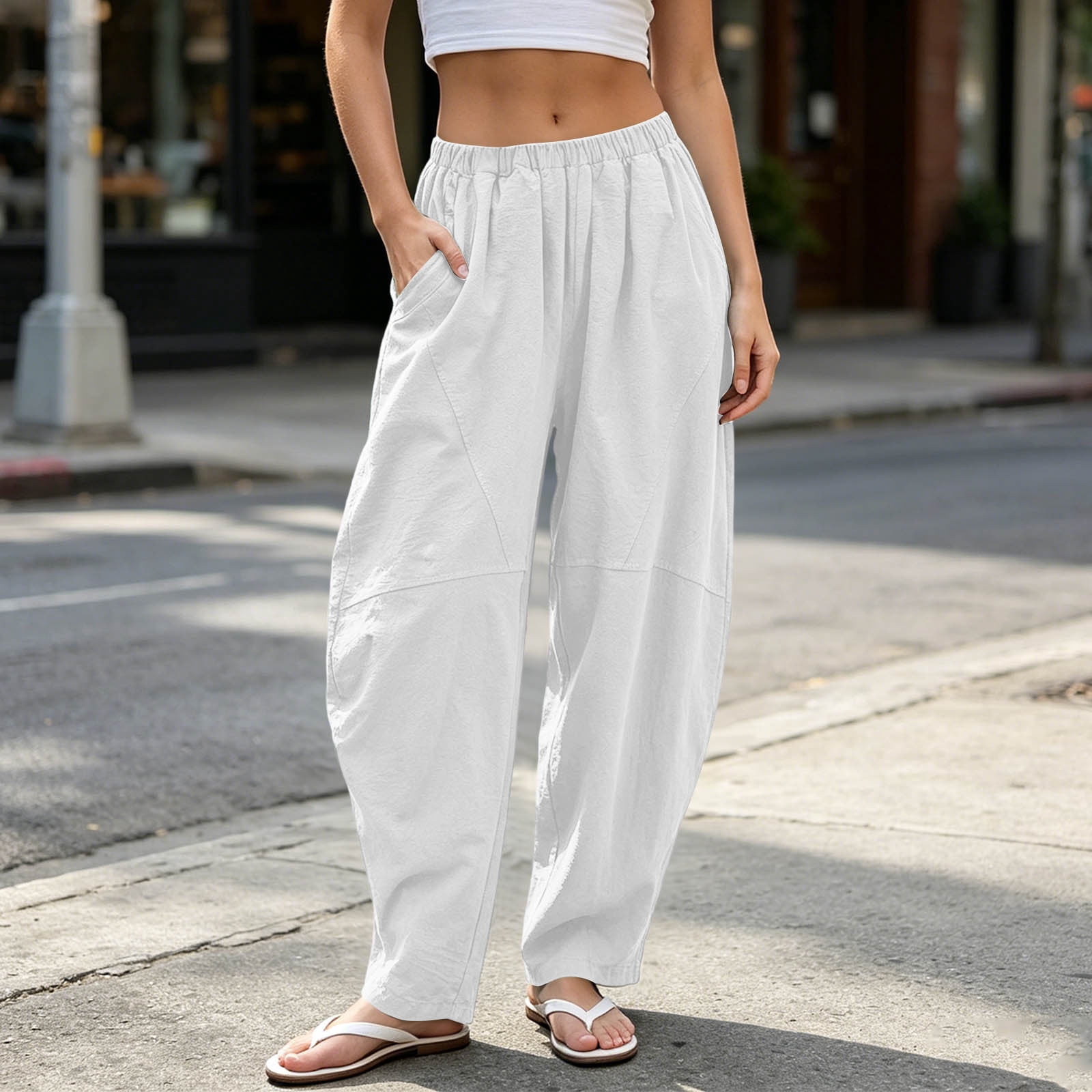 新品salsation relaxed wide leg pants(ポルソS) Zulora Women's High Waisted Pleated Wide Leg Pants with Elastic