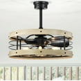 thumbnail image 1 of Zulu 25 in. 5-Light Indoor Matte Black and Faux Wood Grain Finish Ceiling Fan with Light Kit, 1 of 4