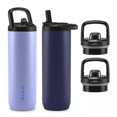 thumbnail image 1 of Zulu 411-2401-900 Base Stainless Steel Water Bottle with Lids., 2 Pack 24oz, Cornflower/Midnight, 1 of 2