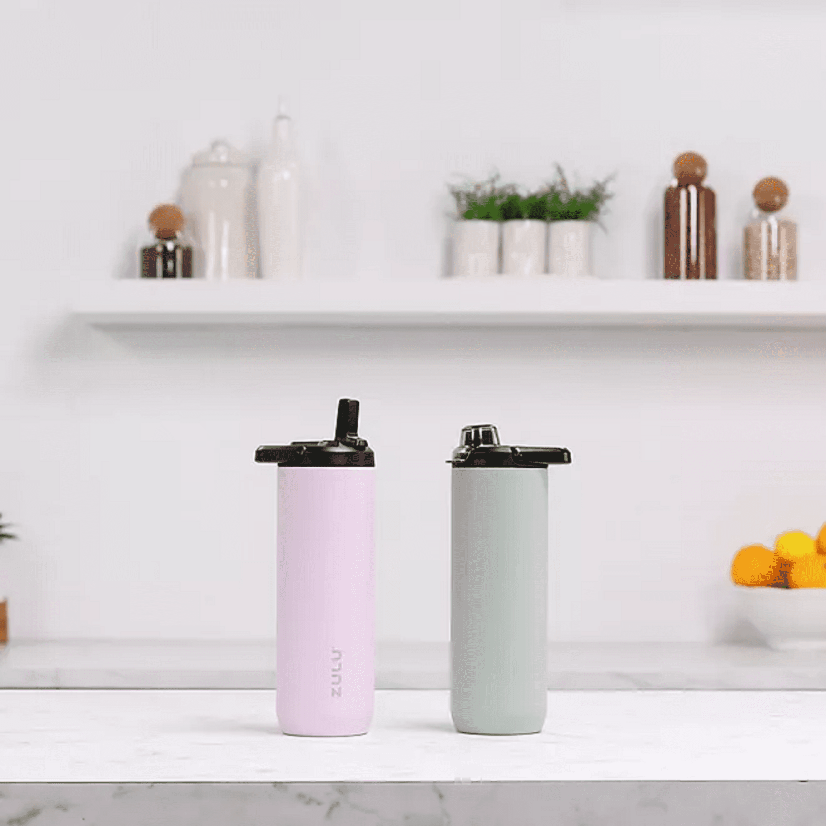 ZULU Stainless Steel Water Bottle with 2 Lids 24oz Travel Tumbler