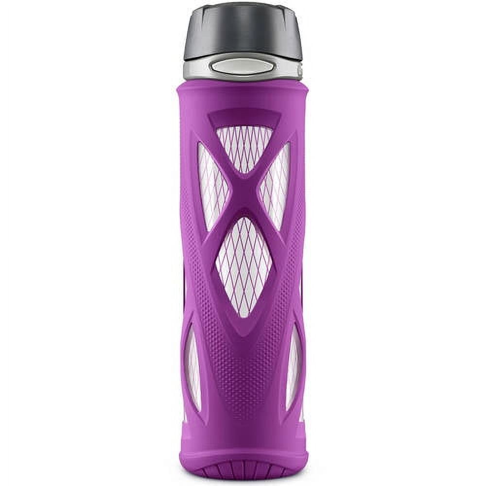 BigMouth Inc. Mermaid Glass Water Bottle - 20oz Cute Bottle With "Real Mermaids Drink Water" Quote & Carrying Loop