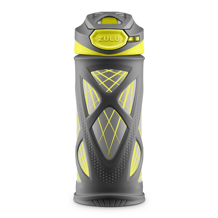 Zulu Echo 12 fl oz Kids Stainless Steel Insulated Water Bottle, Dark Grey/Yellow