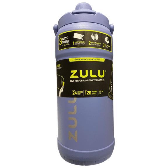 Zulu Mammoth Vacuum Triple Wall Insulated Stainless Steel Water Bottle, 101oz Storm