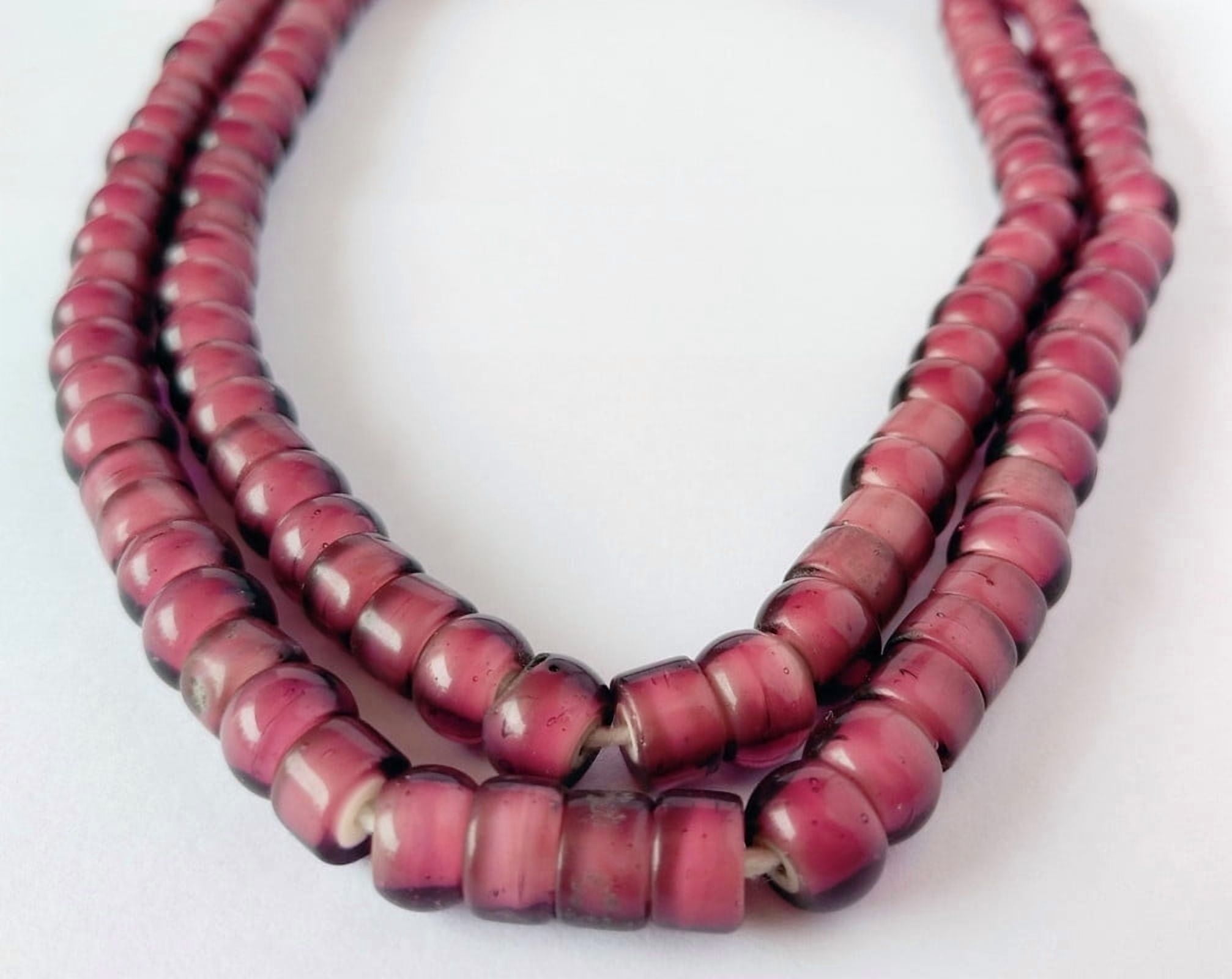 ZuluCraftShop Antique Purple Heart Glass Beads, 8mm  Round Beads
