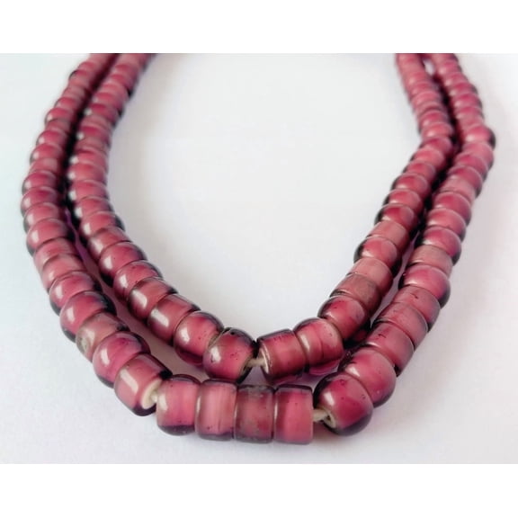 ZuluCraftShop Antique Purple Heart Glass Beads, 8mm  Round Beads
