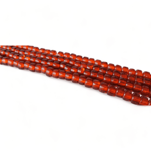 ZuluCraftShop 120 Pcs 6x9mm Pony Crow Glass Beads Bulk for Bracelets Making Kit, Kandi Beads, Hair Beads for Braids, Craft Beads for Jewelry Making and Chokers (Amber Trans)