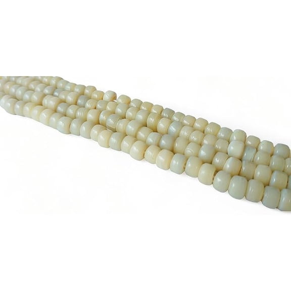 ZuluCraftShop Pony Crow Glass Beads, 120 Pcs, 6x9mm, Beige