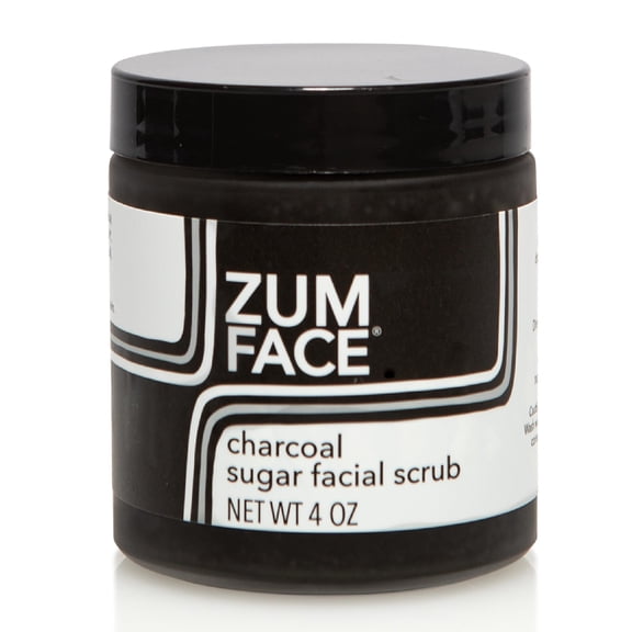 Zum by Indigo Wild Face Sugar Facial Scrub - Natural Sugar Scrub - Soothing Facial Exfoliator with Jojoba Oil, Coconut Oil & Olive Oil - Charcoal - 4 Oz